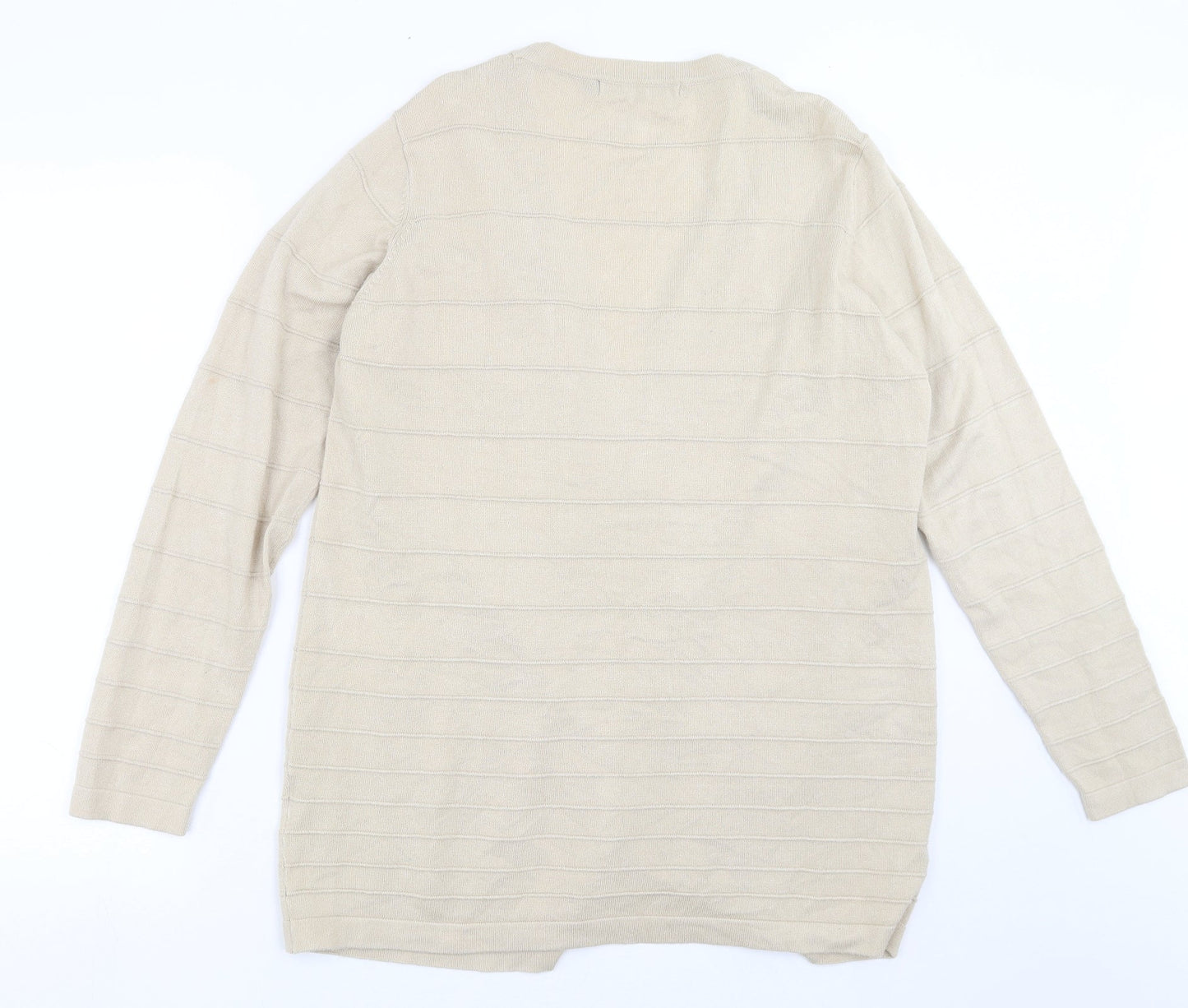 Womens UK Size M ISLE Beige Cardigan Jumper