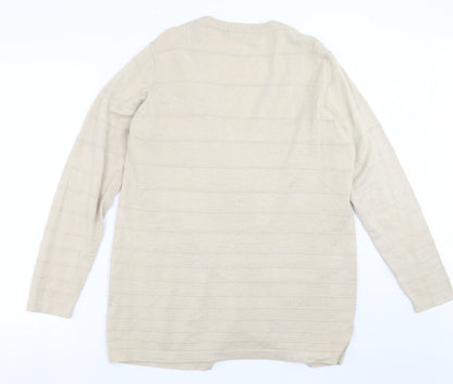 Womens UK Size M ISLE Beige Cardigan Jumper