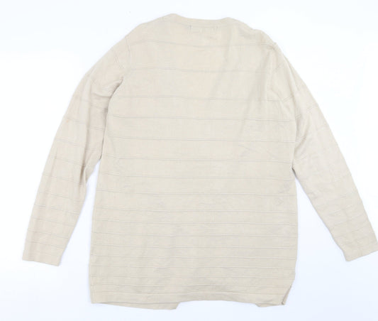 Womens UK Size M ISLE Beige Cardigan Jumper