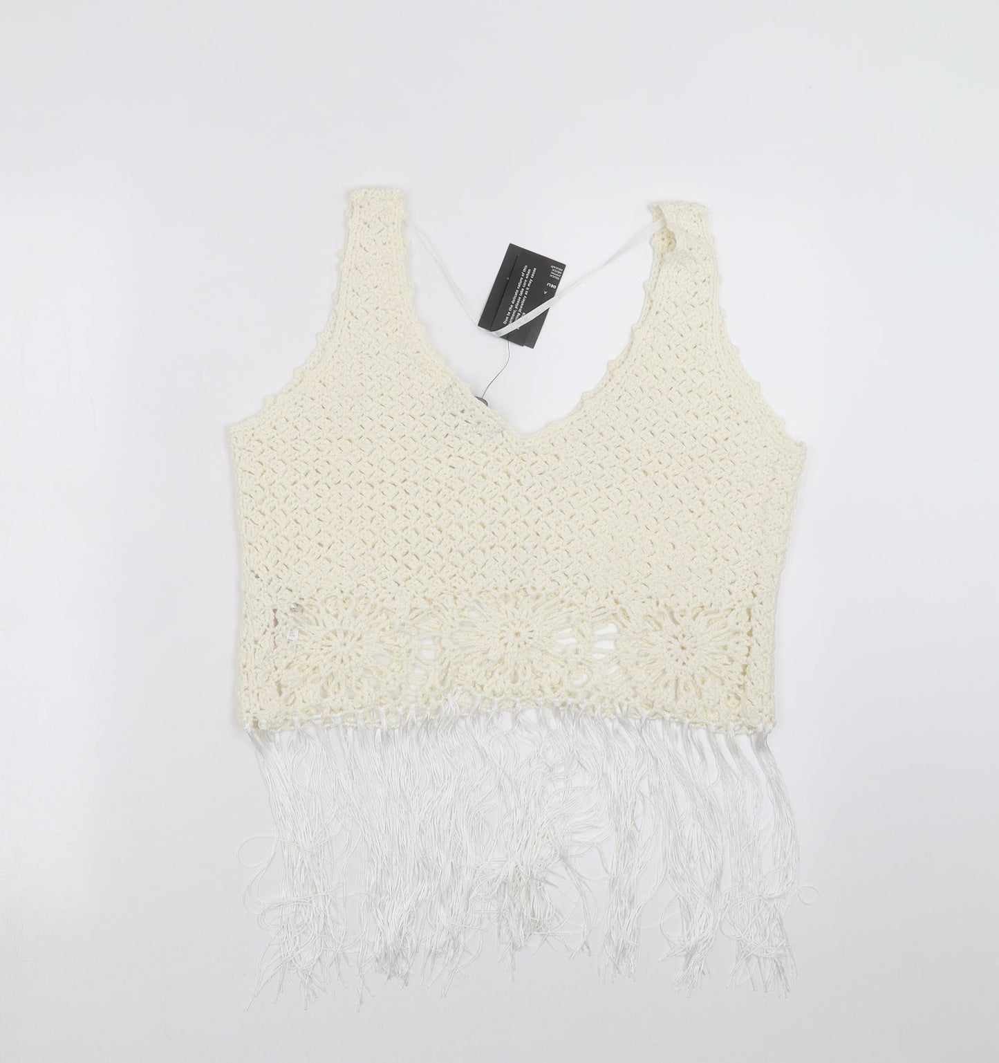 Primark Womens Ivory  Knit Pullover Jumper Size M  - cropped