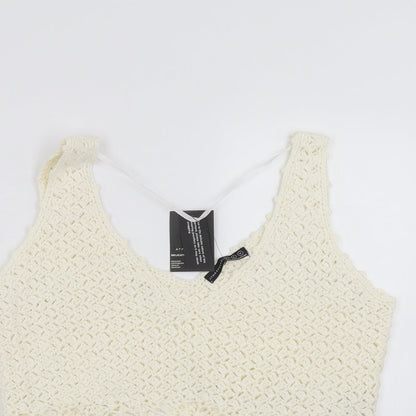 Primark Womens Ivory  Knit Pullover Jumper Size M  - cropped