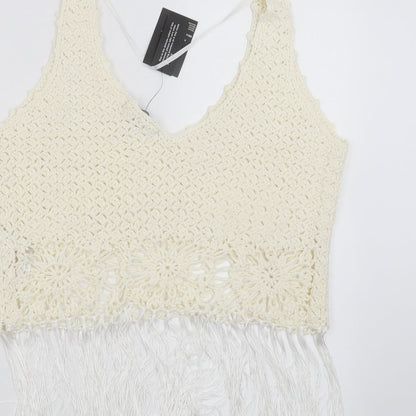 Primark Womens Ivory  Knit Pullover Jumper Size M  - cropped