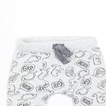 F&F Baby Grey   Jogger Trousers Size 3-6 Months  - DInosaur