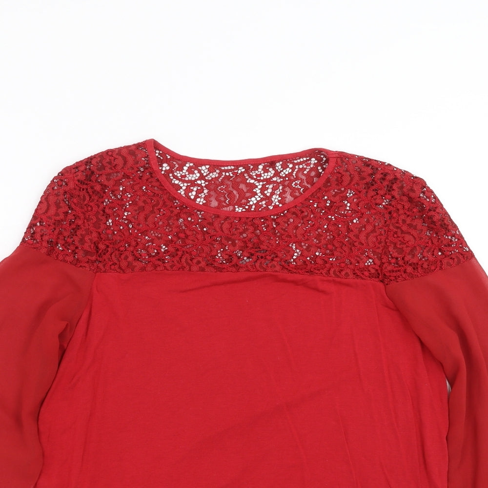 Womens UK Size 10 NEXT Red Basic Blouse