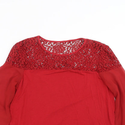 Womens UK Size 10 NEXT Red Basic Blouse