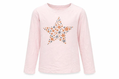 F&F Girls Pink Solid  Top Pyjama Top Size 6-7 Years  - star