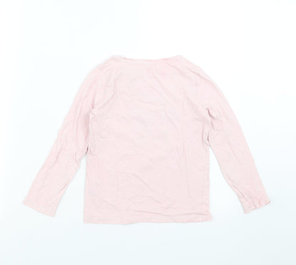 F&F Girls Pink Solid  Top Pyjama Top Size 6-7 Years  - star