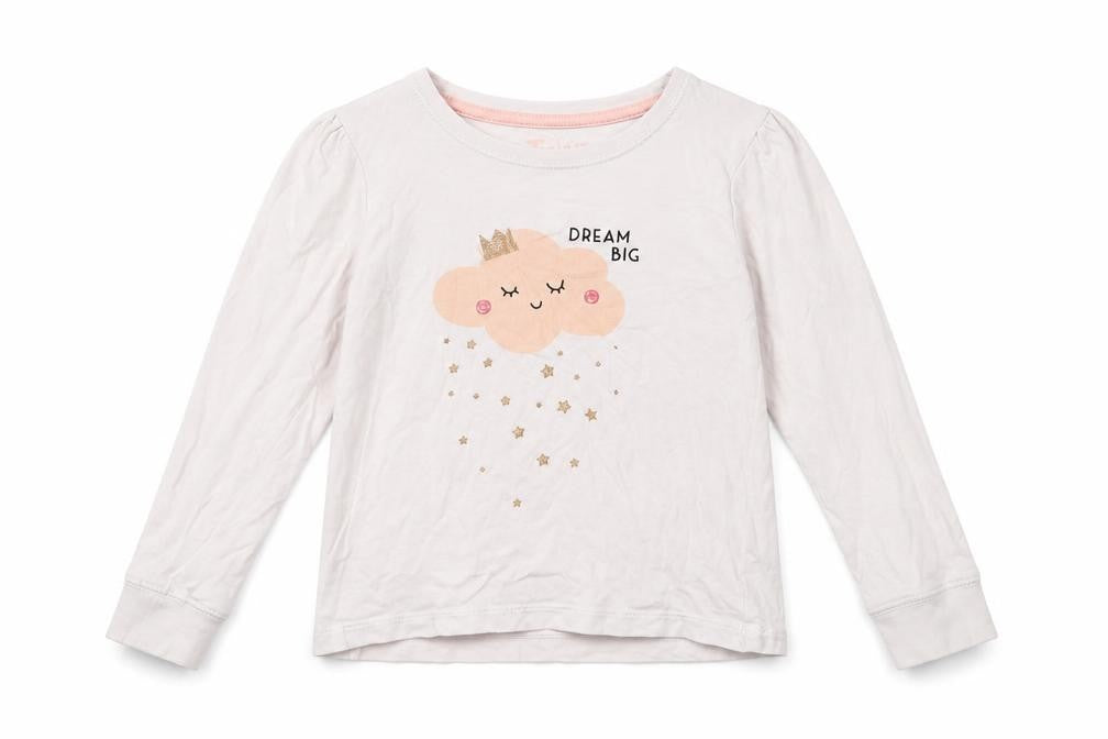 Tu Girls White   Top Pyjama Top Size 6-7 Years  - dream big