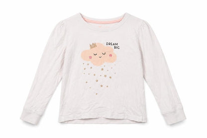 Tu Girls White   Top Pyjama Top Size 6-7 Years  - dream big