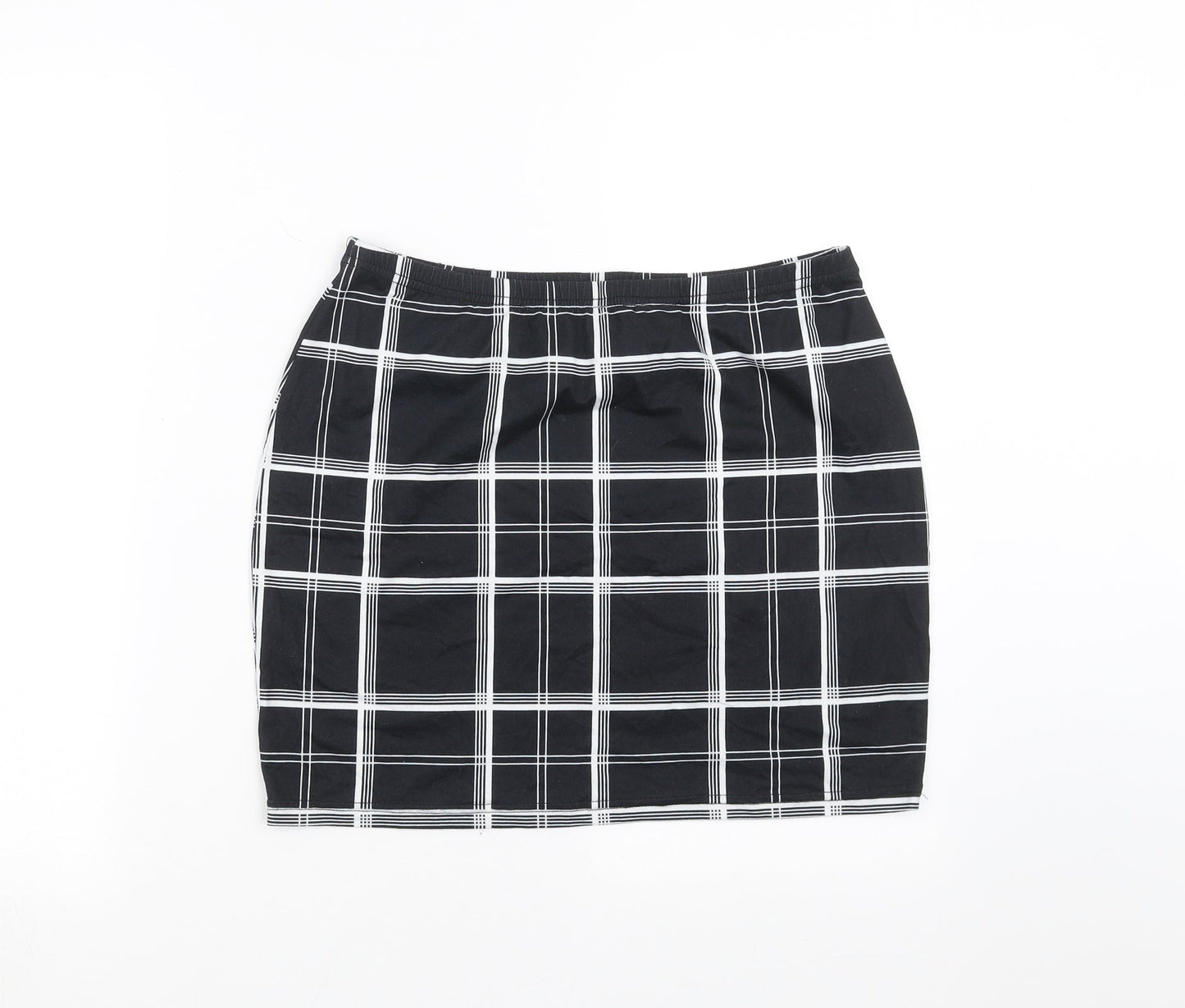 SheIn Womens Black Check  Straight & Pencil Skirt Size L