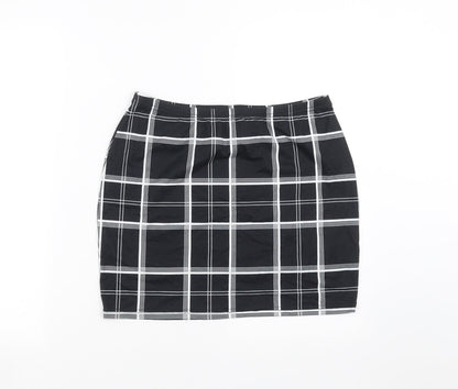 SheIn Womens Black Check  Straight & Pencil Skirt Size L