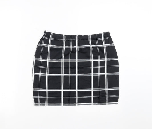 SheIn Womens Black Check  Straight & Pencil Skirt Size L