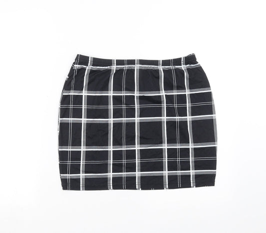 SheIn Womens Black Check  Straight & Pencil Skirt Size L