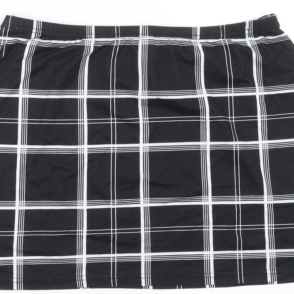 SheIn Womens Black Check  Straight & Pencil Skirt Size L