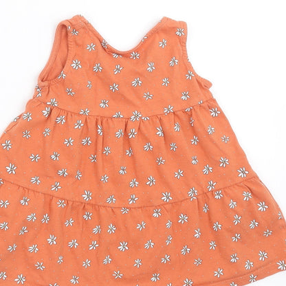 Primark Girls Orange Floral  Trapeze & Swing  Size 12-18 Months