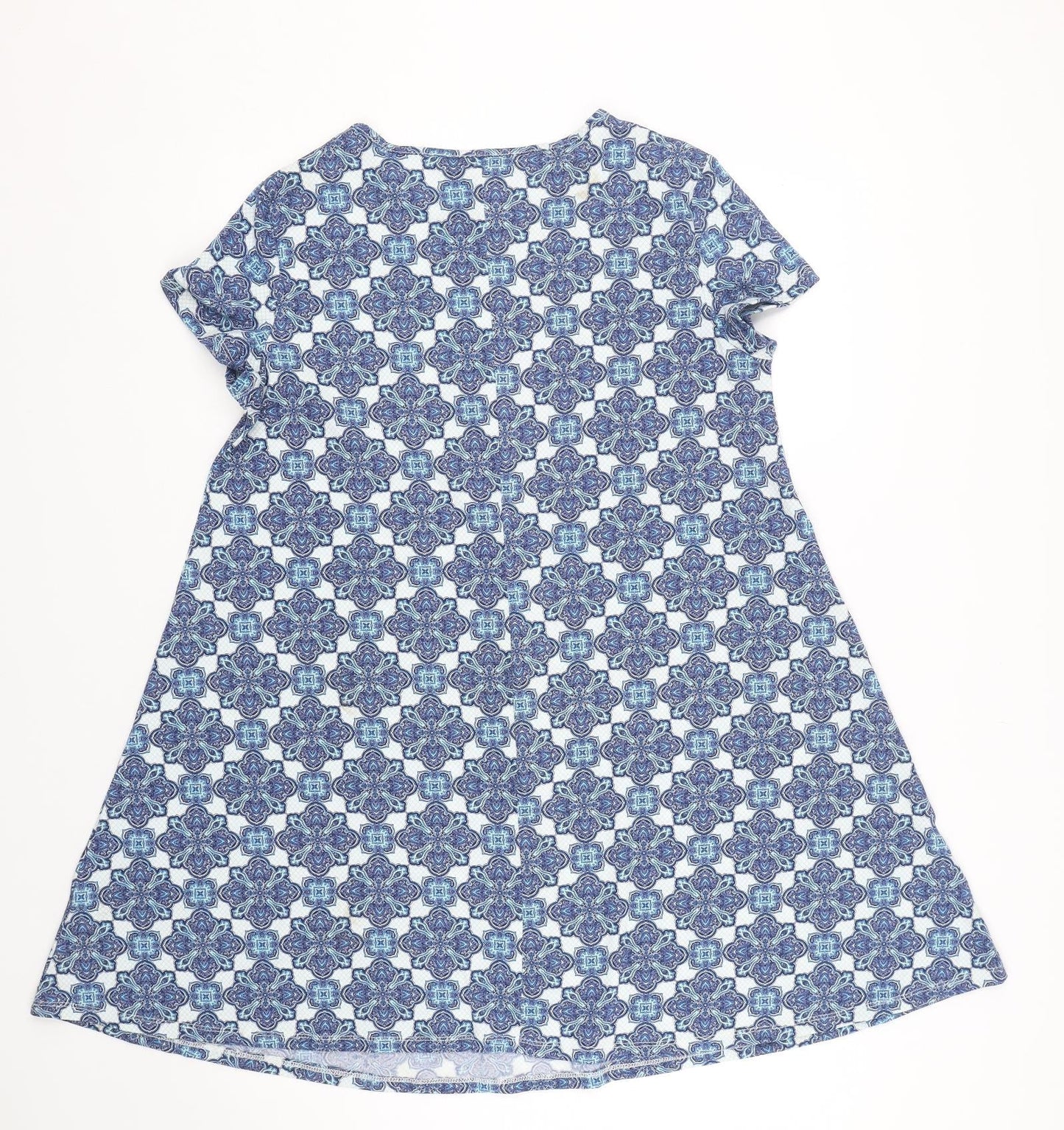 Dorothy Perkins Womens Blue Paisley  T-Shirt Dress  Size 14