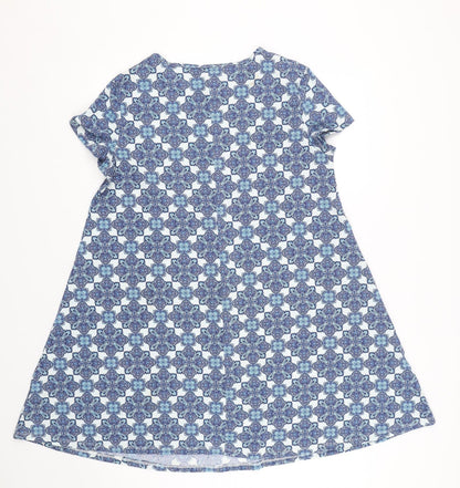 Dorothy Perkins Womens Blue Paisley  T-Shirt Dress  Size 14