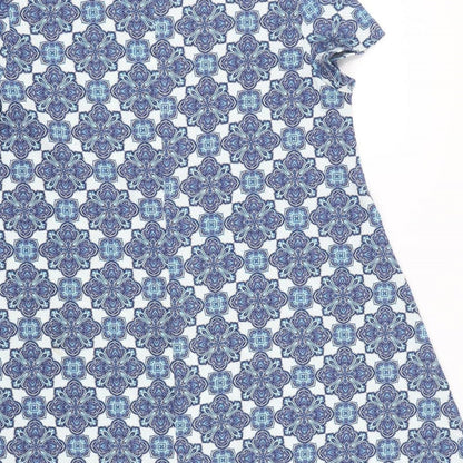 Dorothy Perkins Womens Blue Paisley  T-Shirt Dress  Size 14