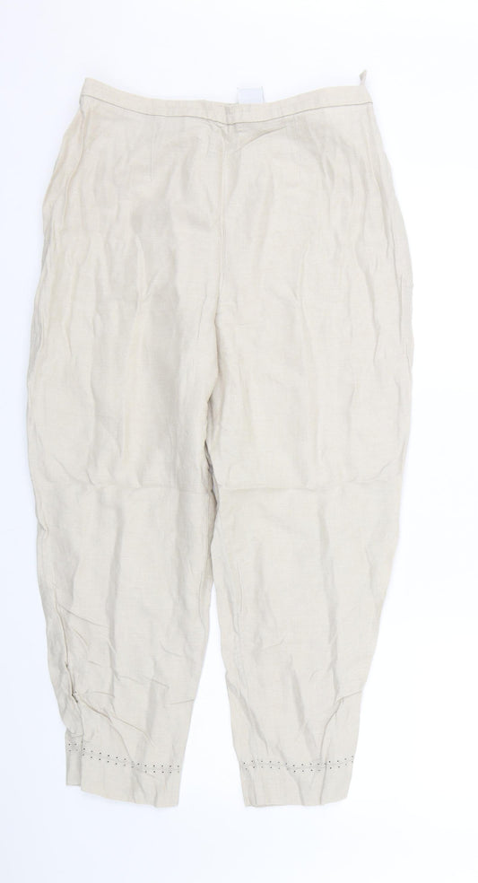 Covington Womens Beige   Cropped Trousers Size 14 L23 in
