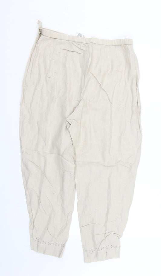 Covington Womens Beige   Cropped Trousers Size 14 L23 in