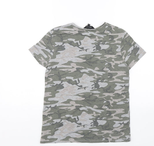 Womens UK Size 6 New Look Green Basic T-Shirt