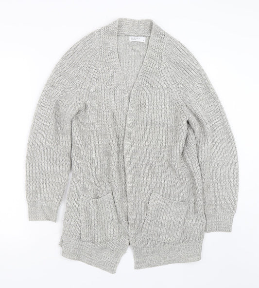 Womens UK Size M Papaya Grey Cardigan Jumper
