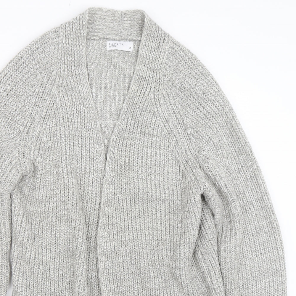 Womens UK Size M Papaya Grey Cardigan Jumper