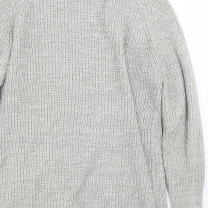 Womens UK Size M Papaya Grey Cardigan Jumper