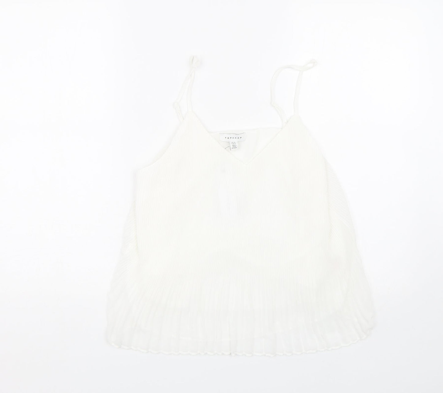 Womens UK Size 10 Topshop White Basic Tank