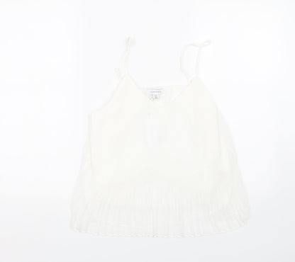 Womens UK Size 10 Topshop White Basic Tank