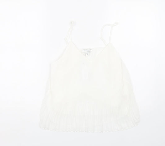 Womens UK Size 10 Topshop White Basic Tank