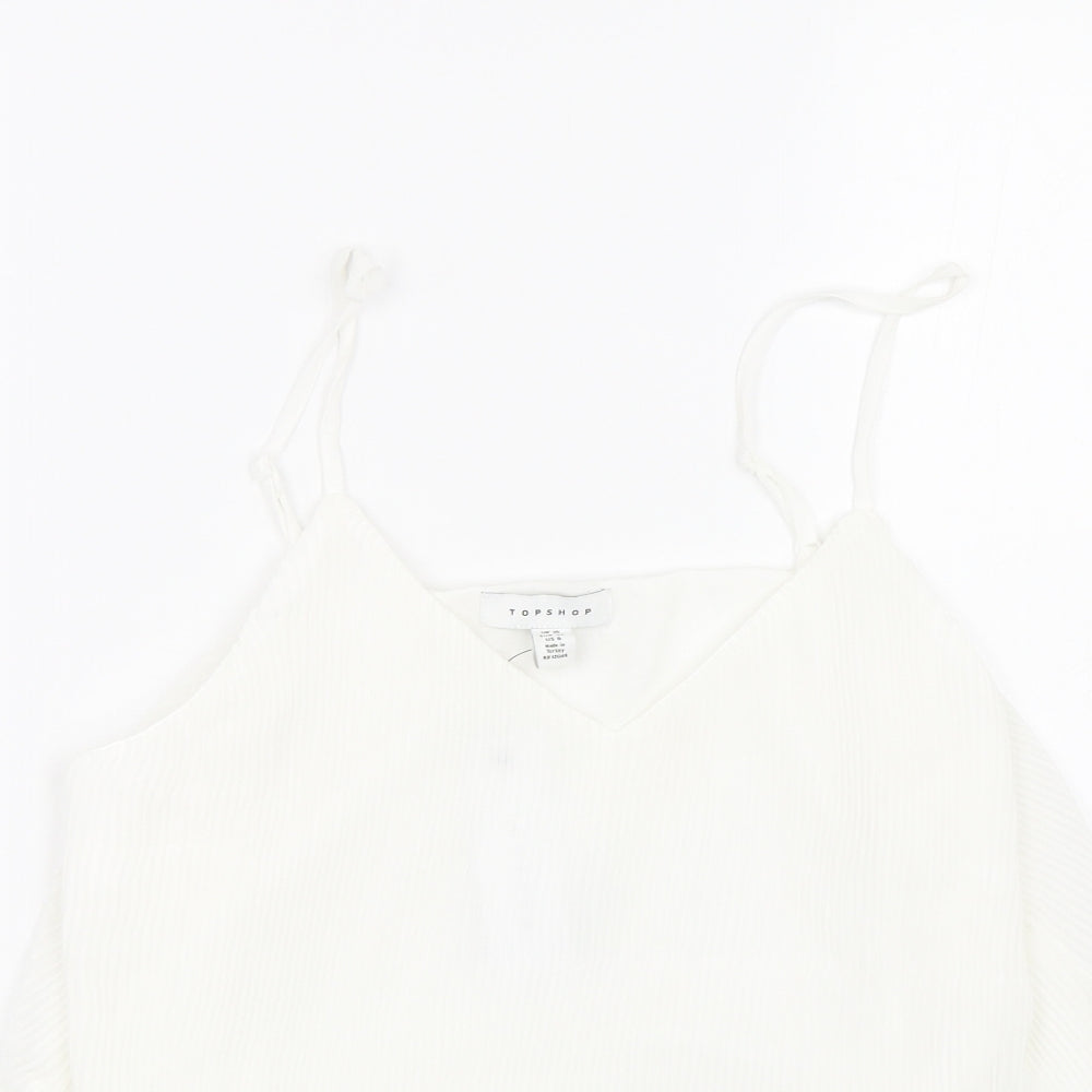 Womens UK Size 10 Topshop White Basic Tank