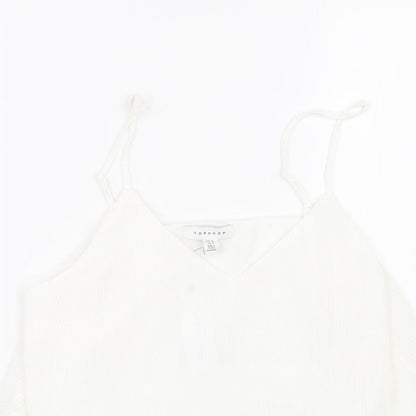 Womens UK Size 10 Topshop White Basic Tank