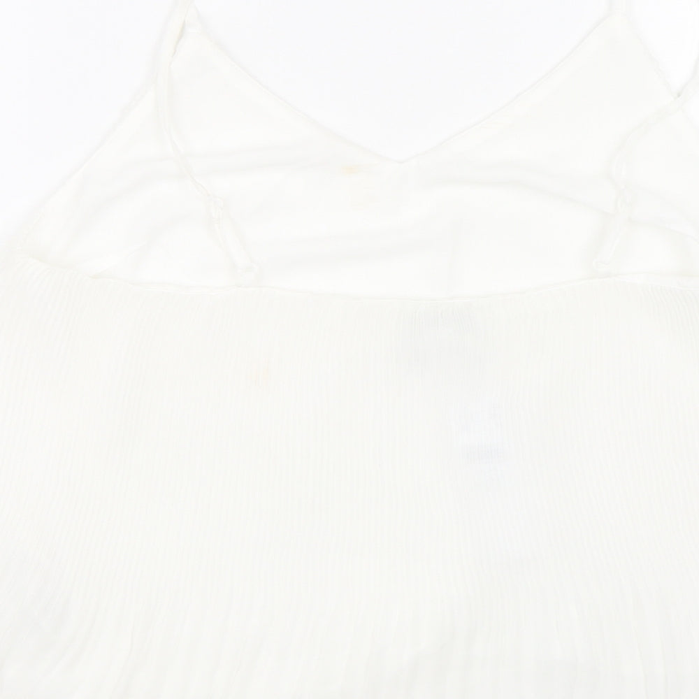 Womens UK Size 10 Topshop White Basic Tank