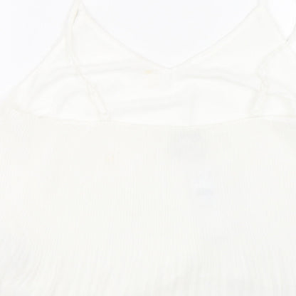 Womens UK Size 10 Topshop White Basic Tank