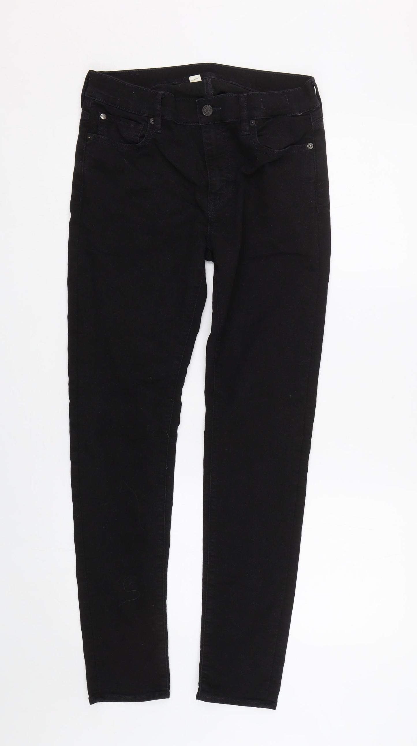 Womens UK Size 32 Preworn Regular Fit Skinny Black Jeans