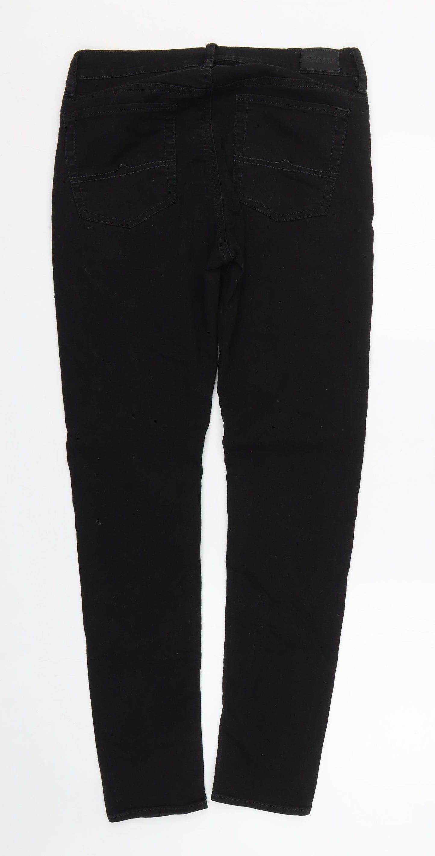 Womens UK Size 32 Preworn Regular Fit Skinny Black Jeans