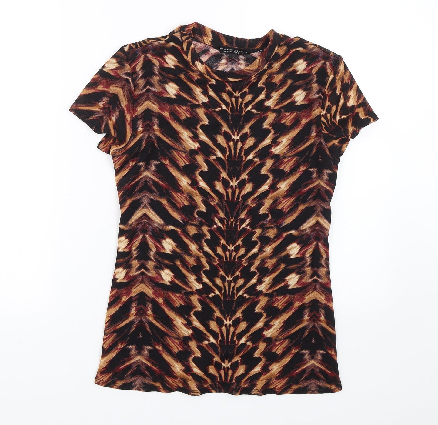 Womens UK Size 8 Dorothy Perkins Brown Basic T-Shirt