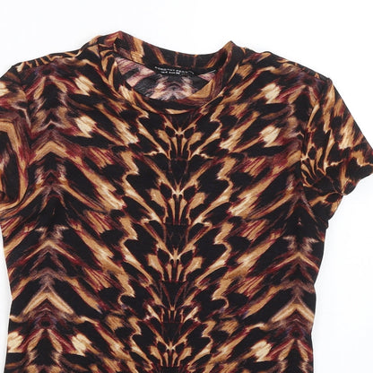 Womens UK Size 8 Dorothy Perkins Brown Basic T-Shirt