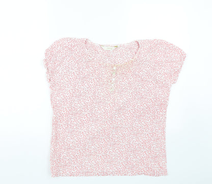 EWM Womens Red Floral  Basic T-Shirt Size M