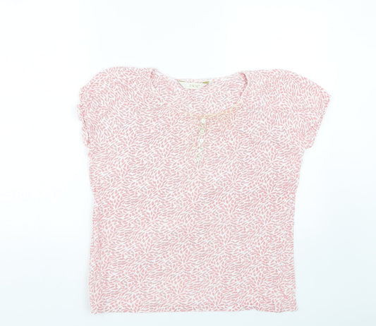 EWM Womens Red Floral  Basic T-Shirt Size M