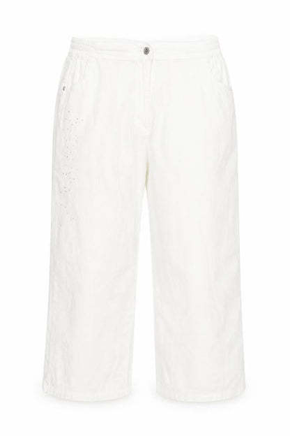 Furcom Womens White   Cropped Trousers Size 12 L21 in