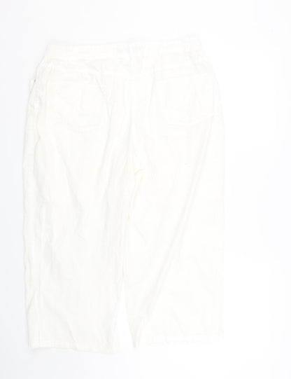 Furcom Womens White   Cropped Trousers Size 12 L21 in