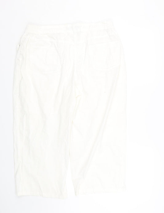 Furcom Womens White   Cropped Trousers Size 12 L21 in
