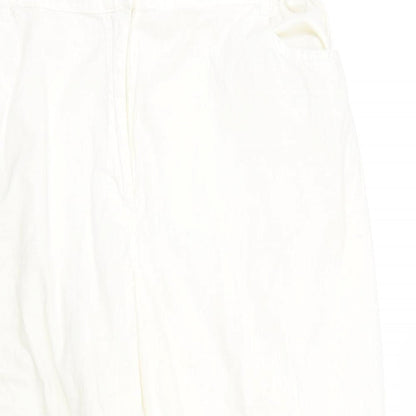 Furcom Womens White   Cropped Trousers Size 12 L21 in