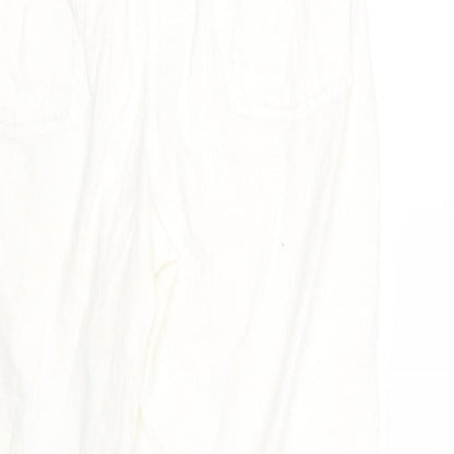 Furcom Womens White   Cropped Trousers Size 12 L21 in