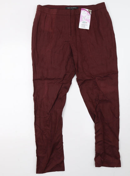Womens UK Size 14 NEXT Regular Fit  Red Trousers