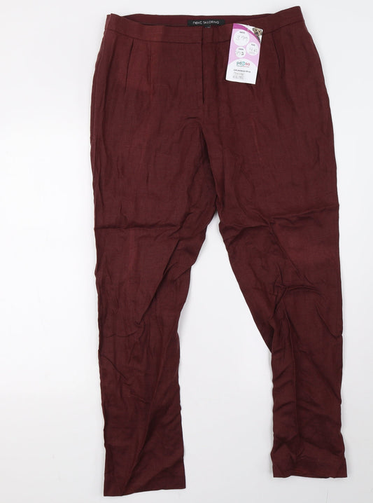 Womens UK Size 14 NEXT Regular Fit  Red Trousers