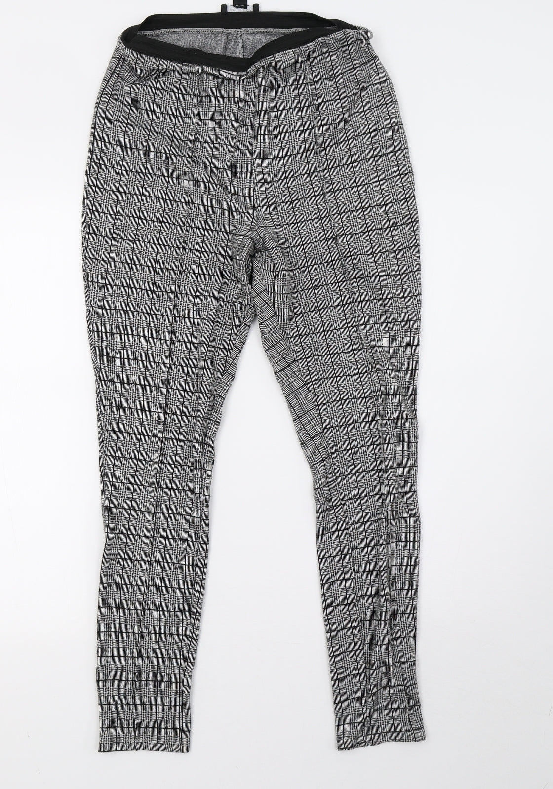 newlook Womens White Check  Trousers  Size 14 L28 in