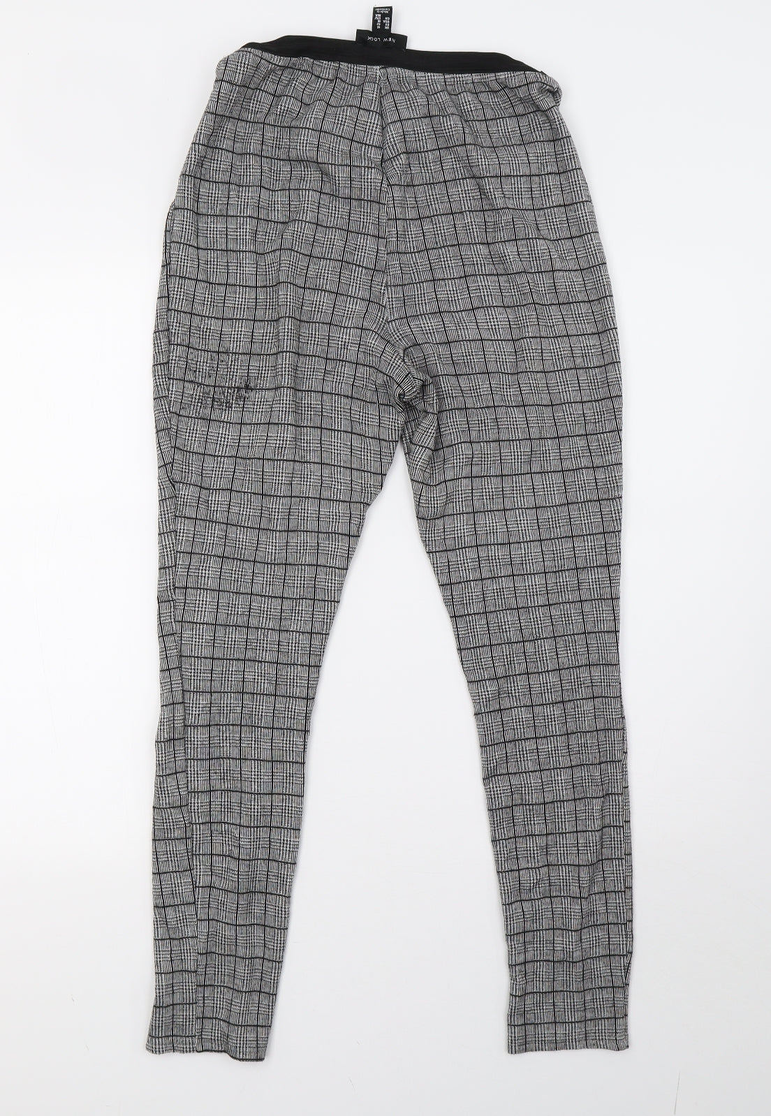 newlook Womens White Check  Trousers  Size 14 L28 in